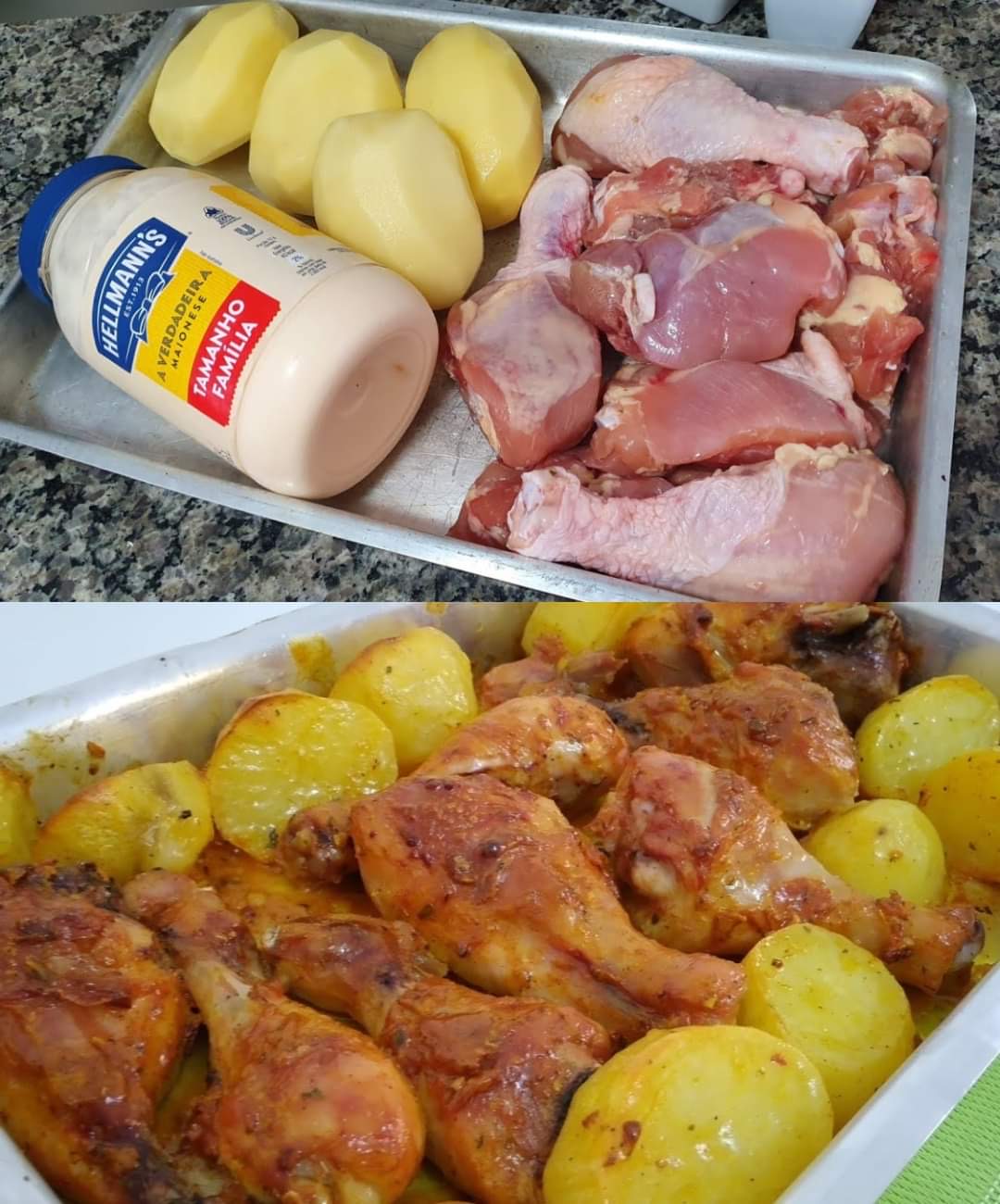 Como fazer uma coxa de frango com batata e maionese